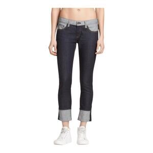 Rag & Bone The Dre Reverse Denim Boyfriend Dark Blue Straight Jeans Women's 30